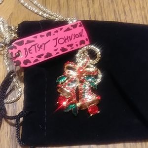 Betsey Johnson Christmas bell necklace NWT